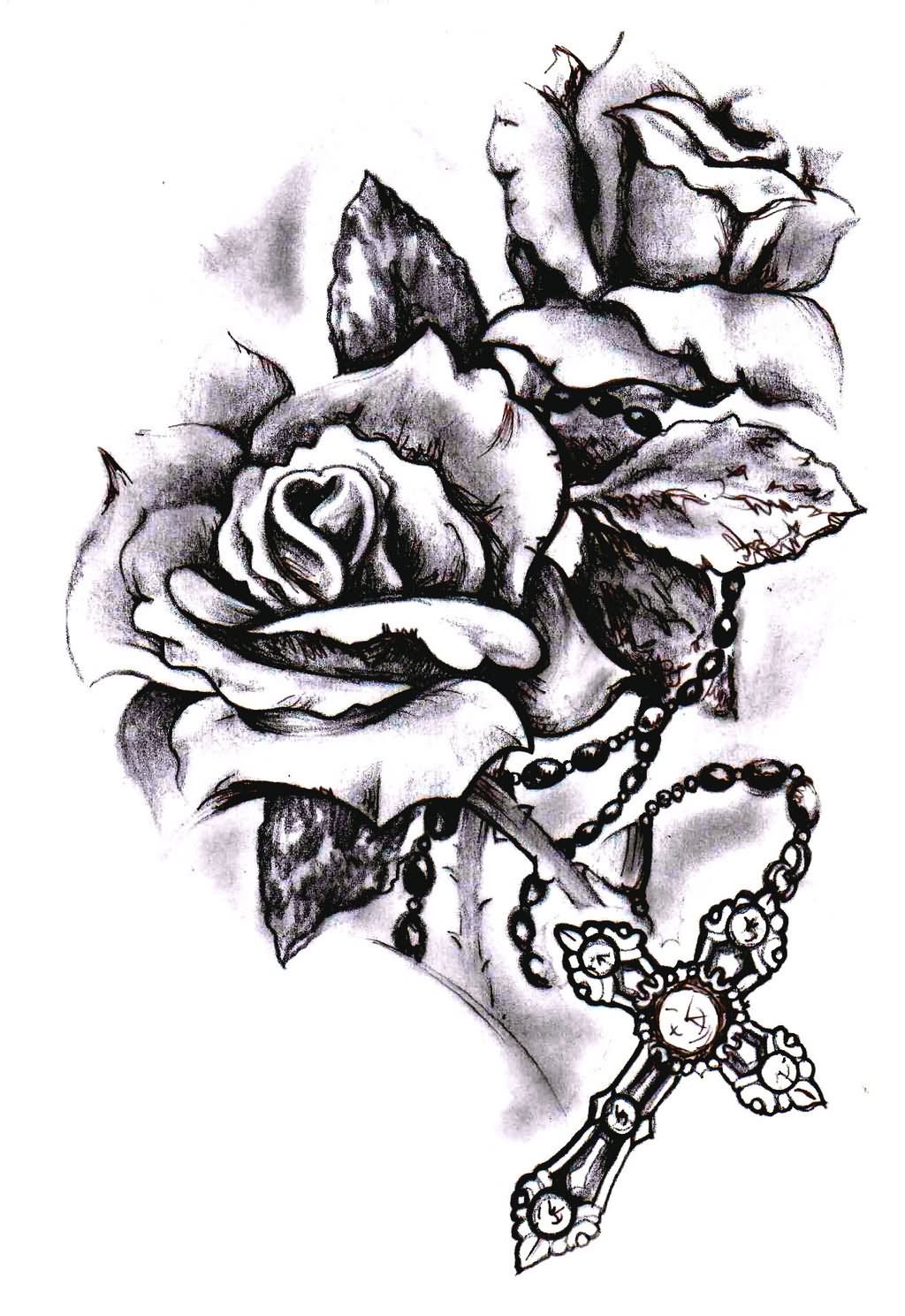 Rosary Cross Drawing at PaintingValley.com | Explore collection of ...