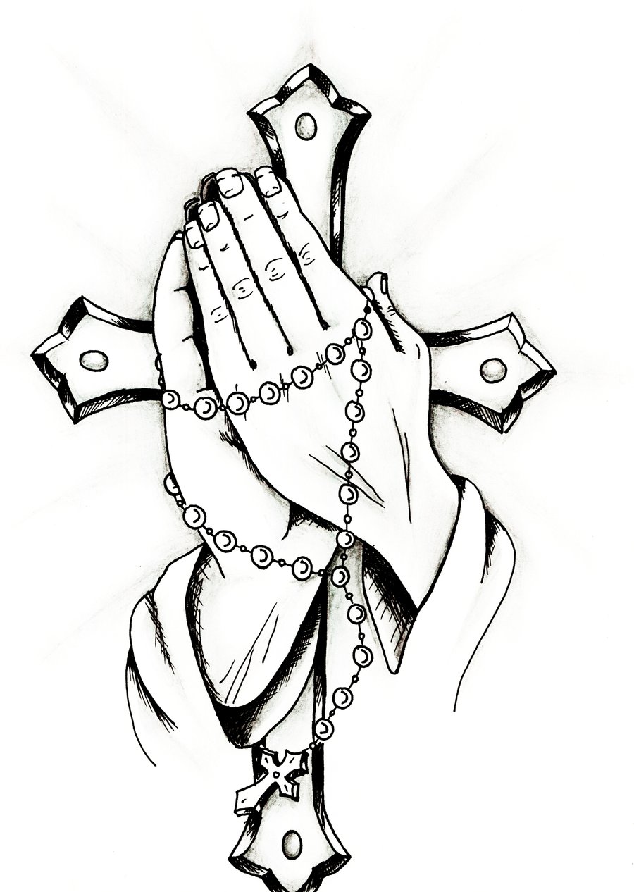 900x1266 Huge Collection Of 'hands With Rosary Drawing' Download More Than - Rosary Drawing Pictures