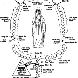 268x268 Rosary Coloring - Rosary Drawing Pictures