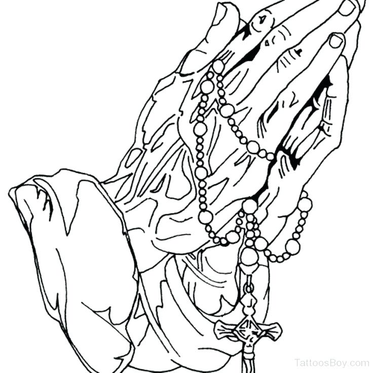 736x736 white black pattern prayer hands outline download praying - Rosary Drawing Pictures