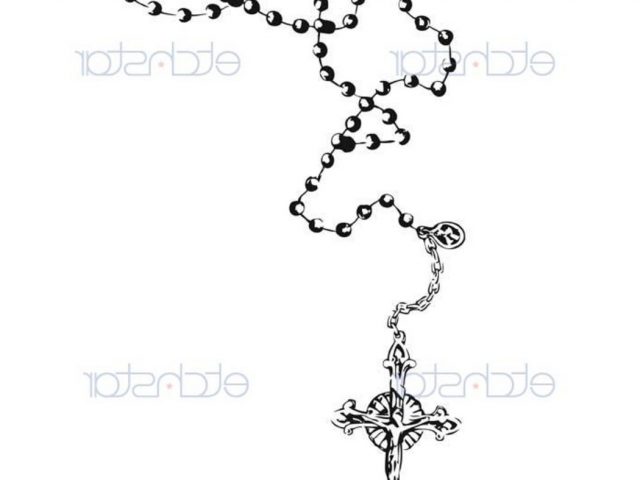 640x480 Rosary Drawing Free Download - Rosary Tattoo Drawing