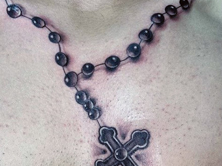 440x330 Rosary Necklace Tattoo, Chris Paez September - Rosary Tattoo Drawing