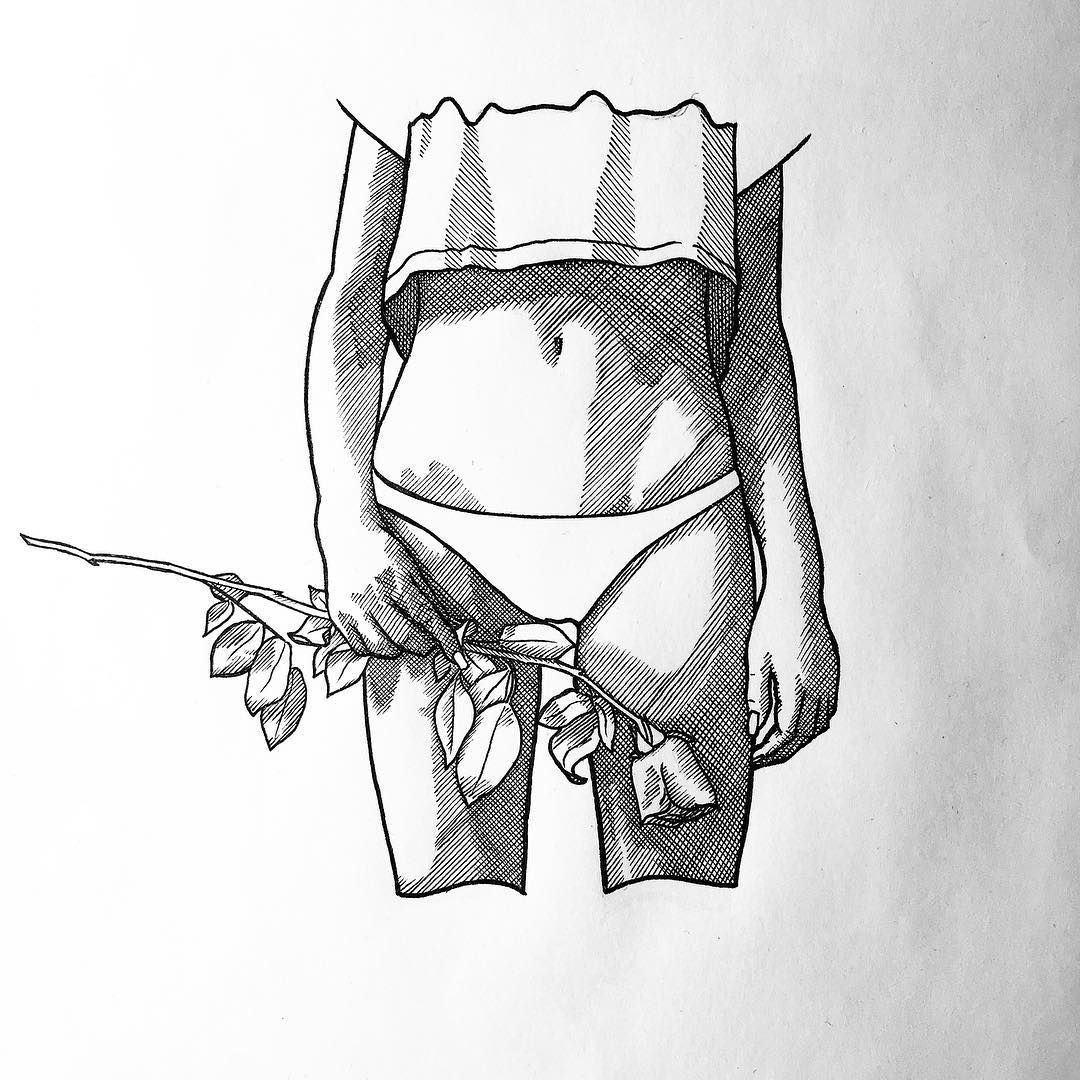 1080x1080 Pictures Drawing Of A Rose Hatched - Rose And Cross Drawings