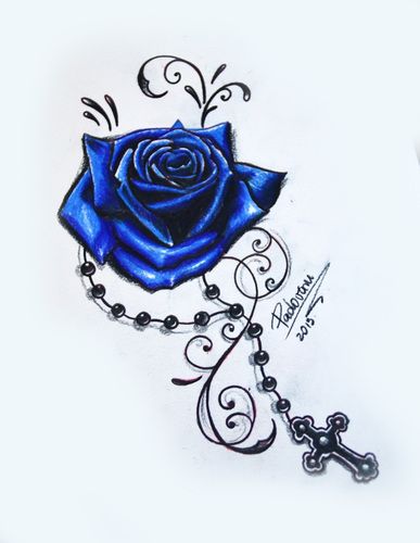 387x500 Pics Photos - Rose And Rosary Drawing
