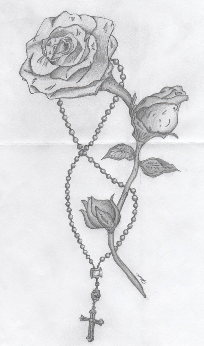 Rose And Rosary Drawing at Explore collection of