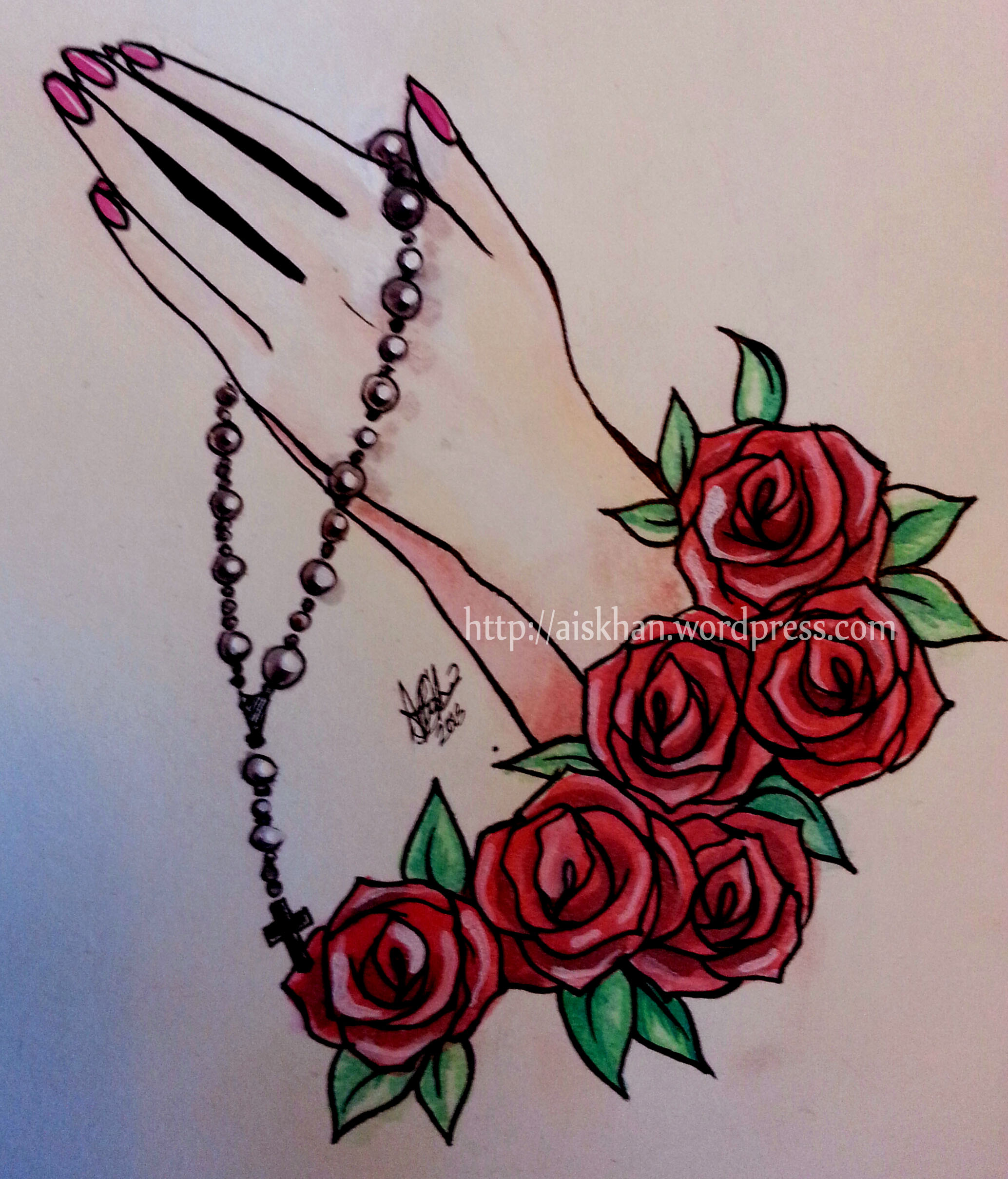 2068x2418 rosary ayesha khan - Rose And Rosary Drawing