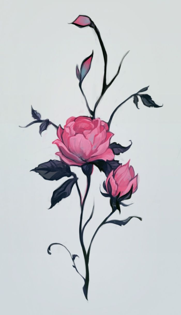 700x1216 Rose Art Print - Rose Art Drawing