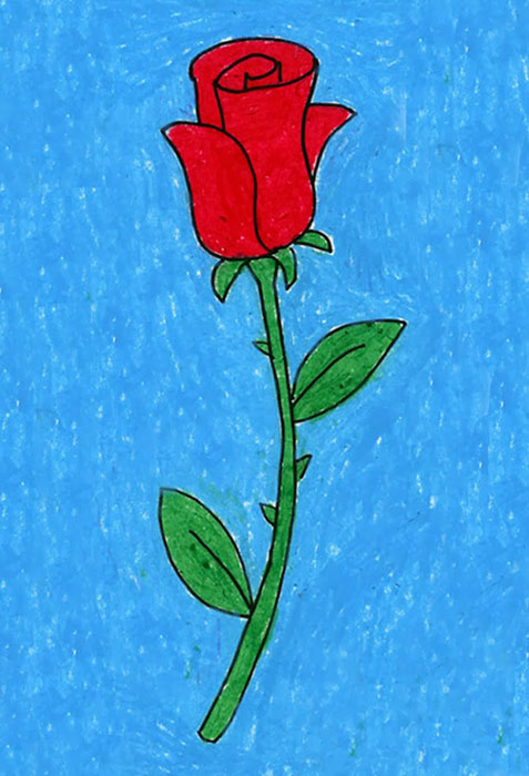 477x700 Draw A Rose Art Projects For Kids - Rose Art Drawing