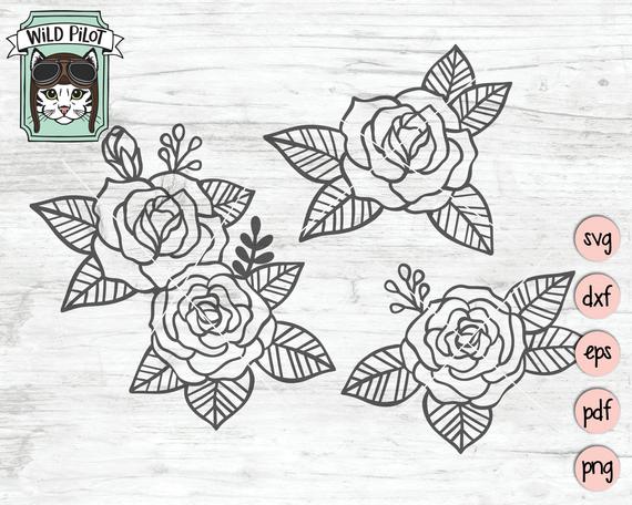 570x456 Flowers Roses Floral Flower Accent Etsy - Rose Border Drawing