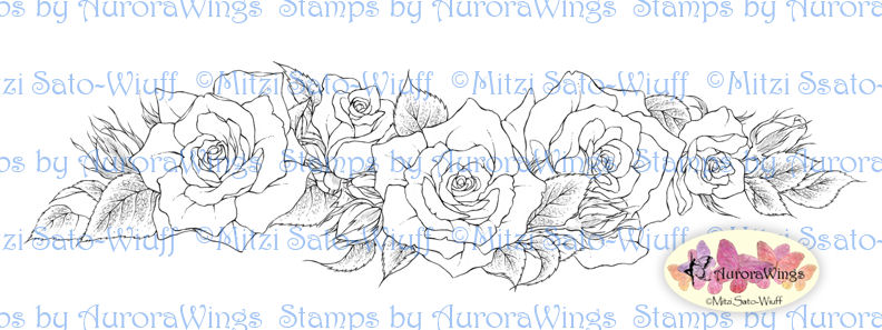792x297 rose border digital stamp aurorawings online store powered - Rose Border Drawing