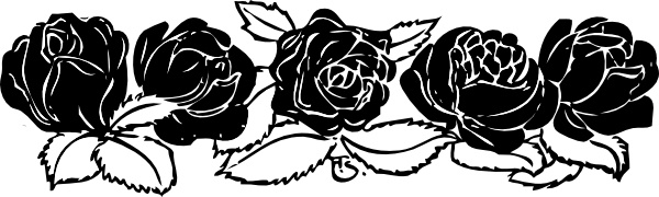 600x180 rose border clip art free vector in open office drawing - Rose Border Drawing