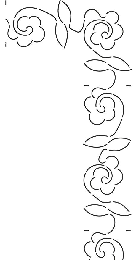 459x879 quilting creations rose border quilt stencil - Rose Border Drawing