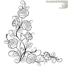Rose Border Drawing at PaintingValley.com | Explore collection of Rose ...
