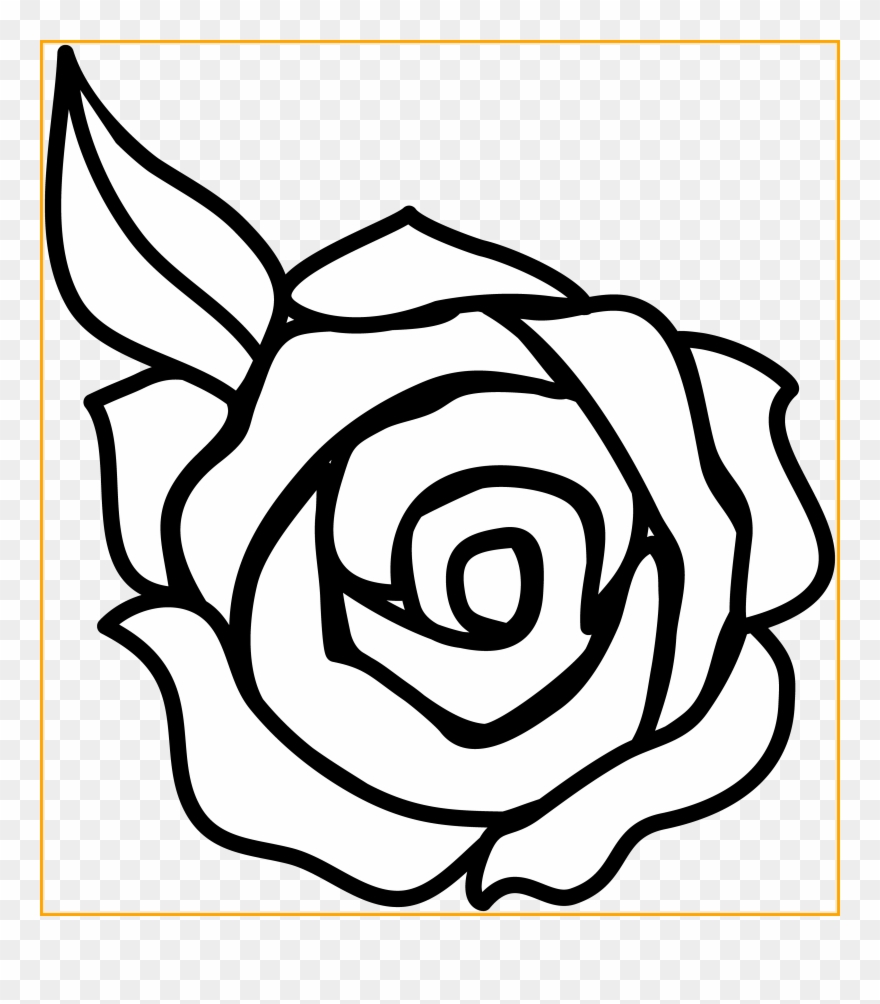 880x1004 appealing black and white rose border clip art clipart - Rose Border Drawing