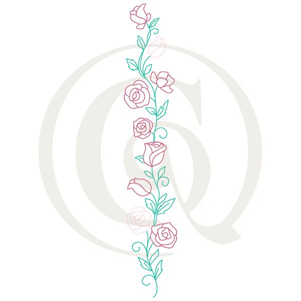 600x600 delicate rose border svgdxf roses drawing craft genesis - Rose Border Drawing