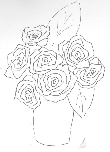 363x500 How To Draw A Rose - Rose Bunch Drawing
