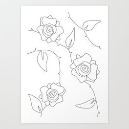 264x264 rose bush art prints - Rose Bush Drawing