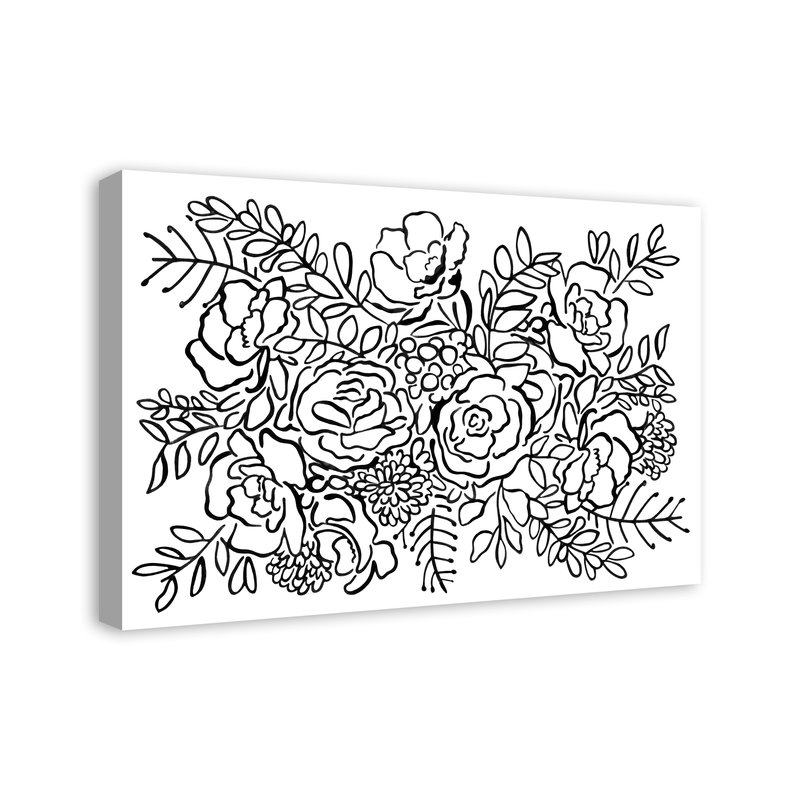 800x800 rose bush sketch' drawing print on wrapped canvas joss main - Rose Bush Drawing