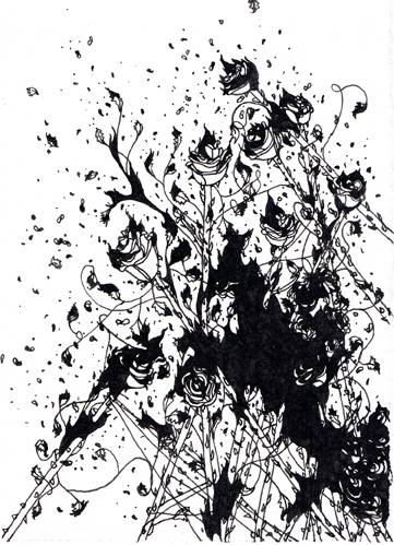 361x499 the burning rose bush drawing matthew de leon - Rose Bush Drawing