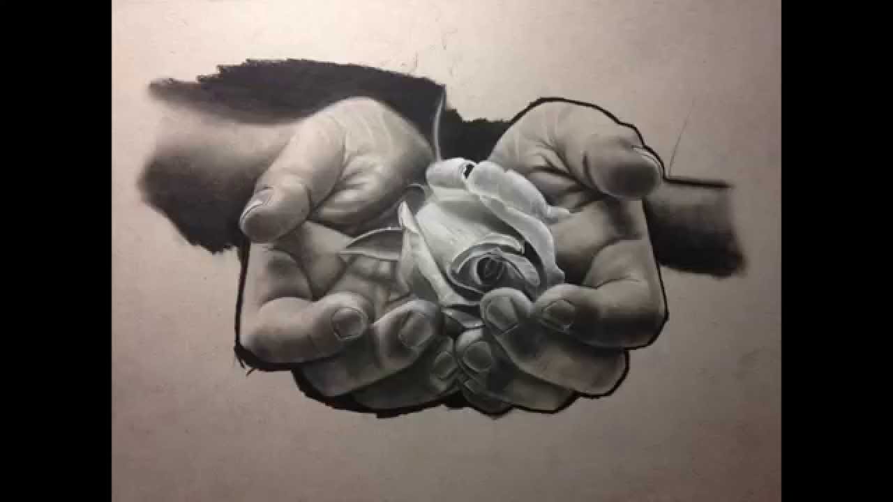 1280x720 Realistic Charcoal Drawing A Rose For You - Rose Charcoal Drawing