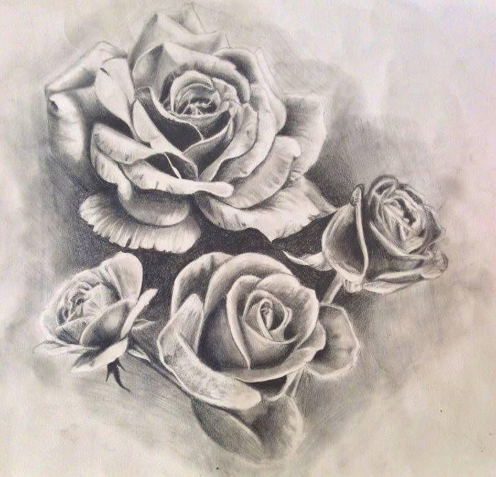 720x693 Roses Tattoo Design Drawing - Rose Design Drawing