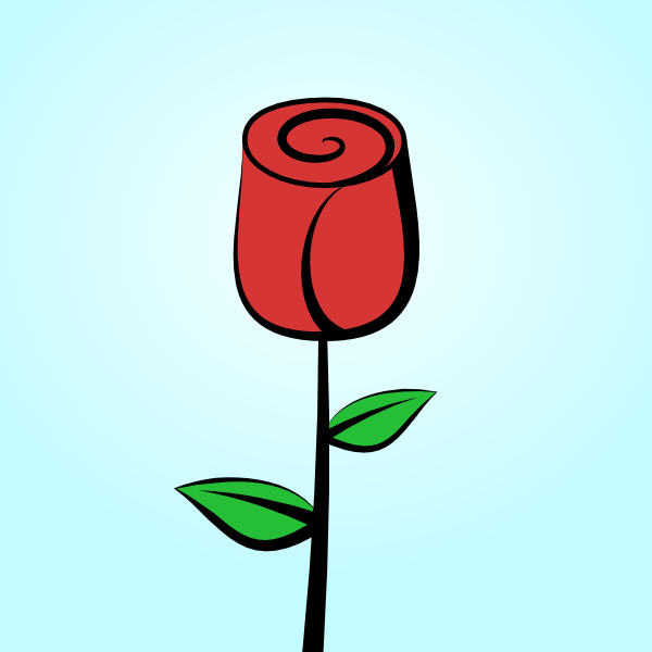 600x600 Rose Clip Art Easy - Rose Drawing Clip Art