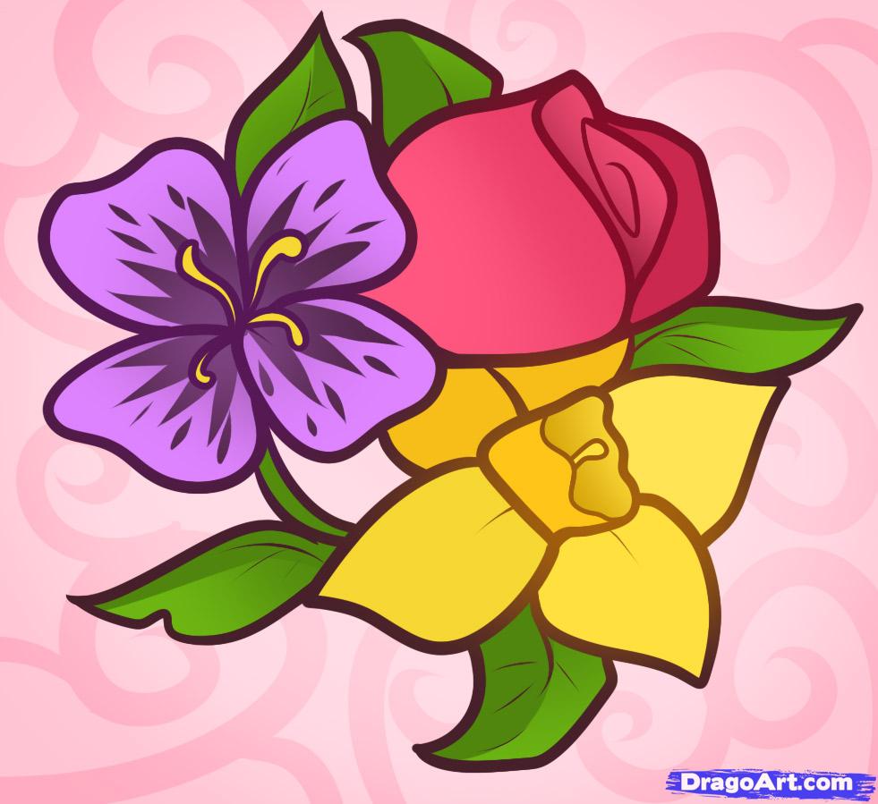 981x899 How To Draw Easy Flowers, Step - Rose Drawing For Beginners