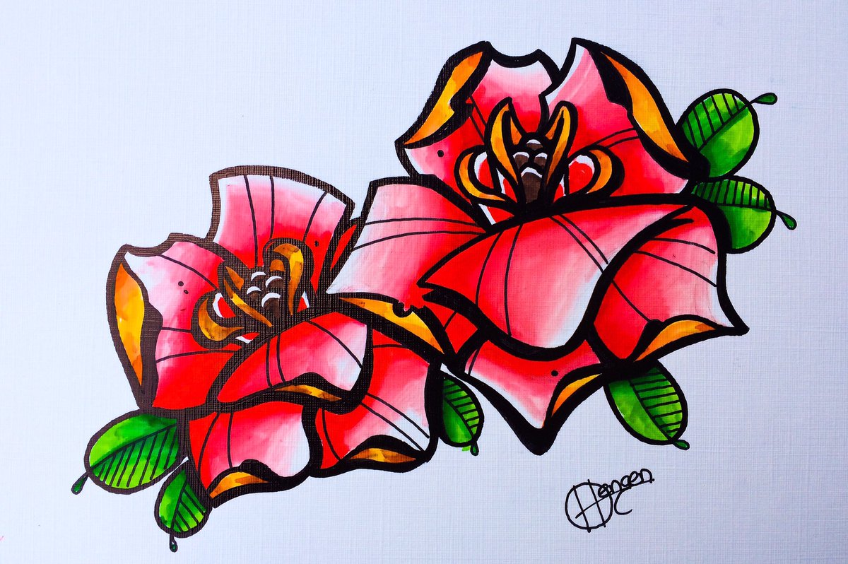 1200x798 Mike Hengen On Twitter New School Rose Drawing - Rose Drawing In Color