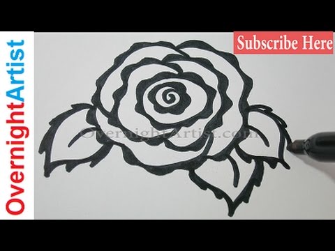 480x360 Draw A Heart With Rose - Rose Drawing Pen