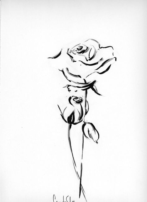 474x652 Original Drawing - Rose Drawing Pen