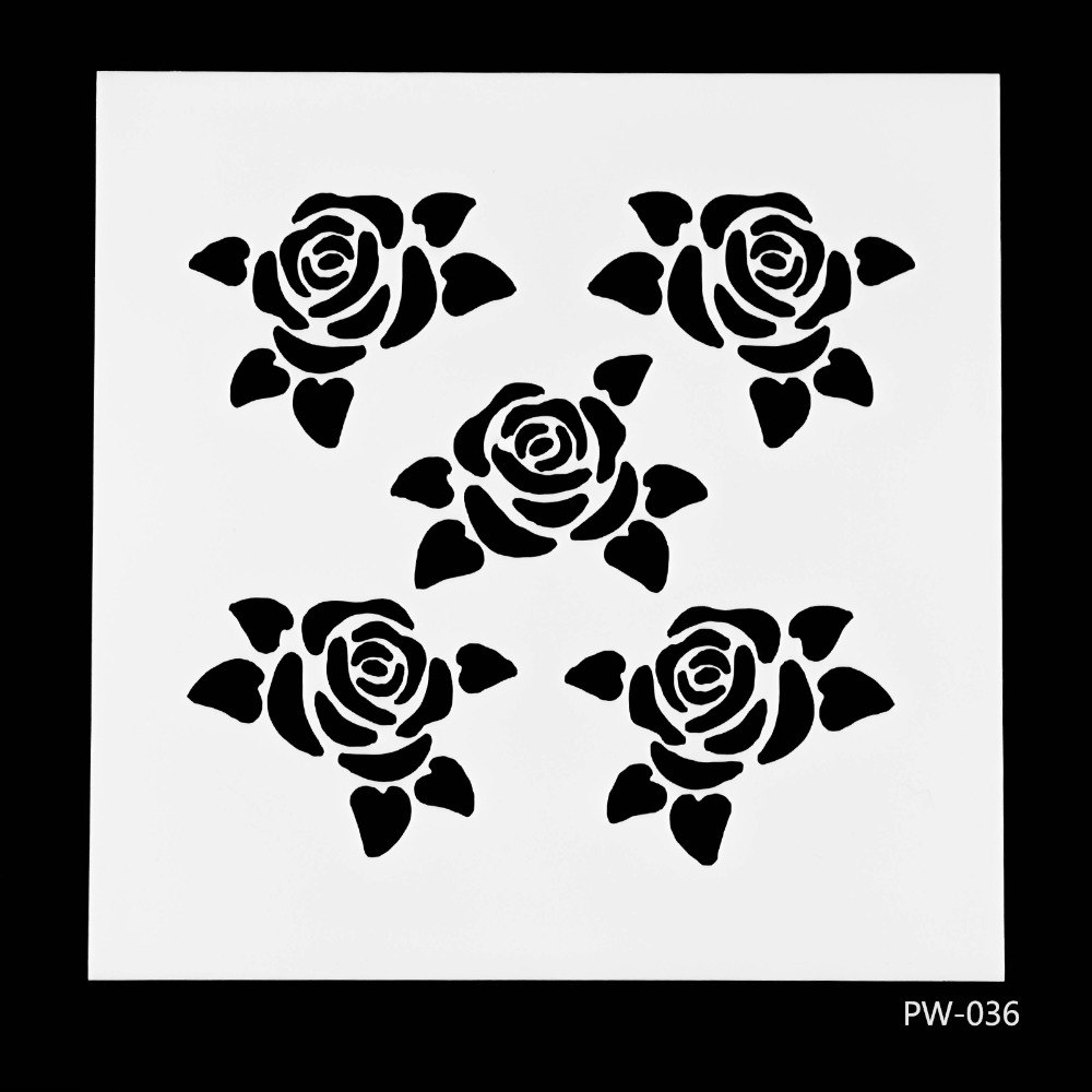 1000x1000 Rose Drawing Template - Rose Drawing Stencil