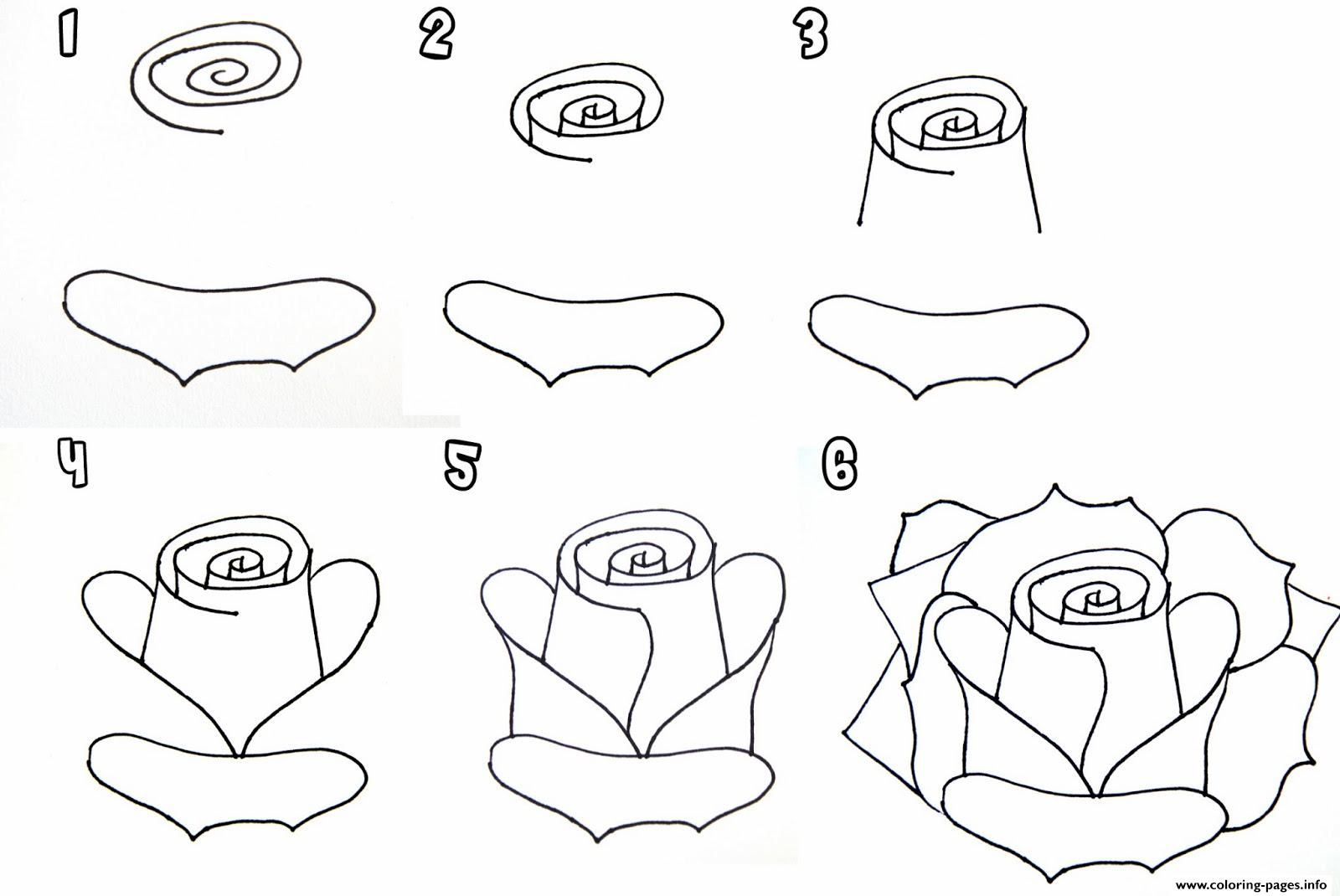 1600x1070 Simple Rose Drawing Step - Rose Drawing Step By Step