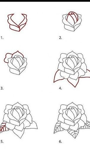 307x512 Pencil Drawing Tutorial - Rose Drawing Step By Step