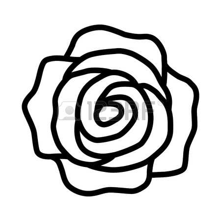 450x450 Rose Clipart Top - Rose Drawing Top View