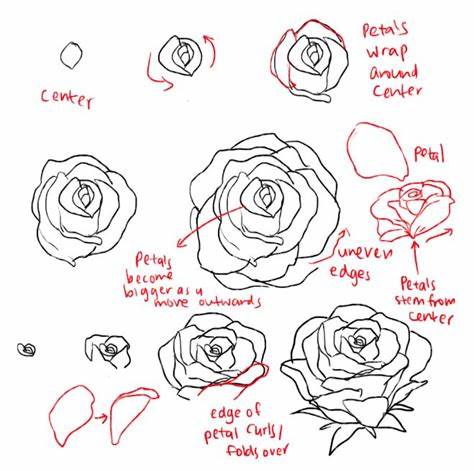 474x471 Tutorial Rose Drawing Top View Pictures Roses Step - Rose Drawing Top View