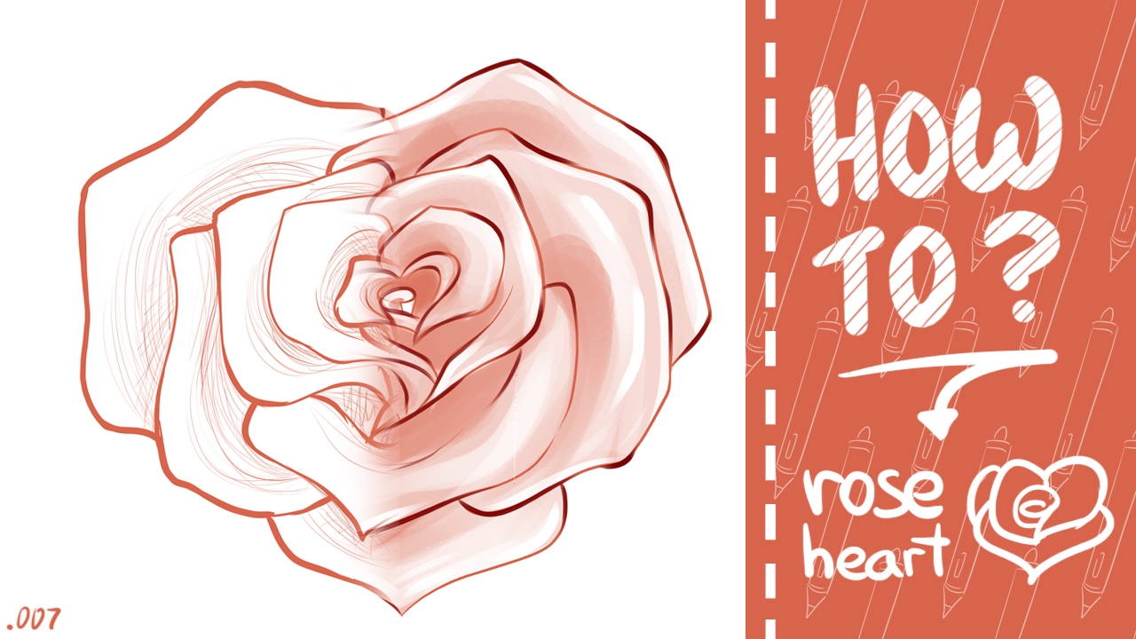 1280x720 How To Draw A Heart Shaped Rose In Under Minutes! Drawing - Rose Drawing Tutorial