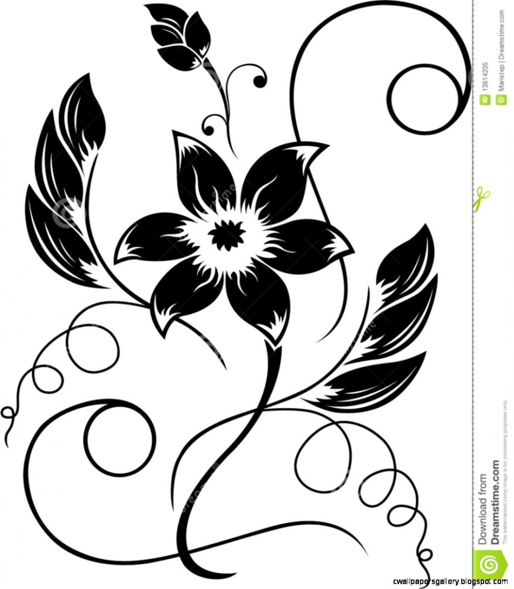 1002x1147 drawing black and white flowers simple flower black and white - Rose Flower Black And White Drawing