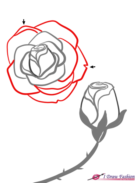 450x600 How To Draw Roses I Draw Fashion - Rose Flower Drawing