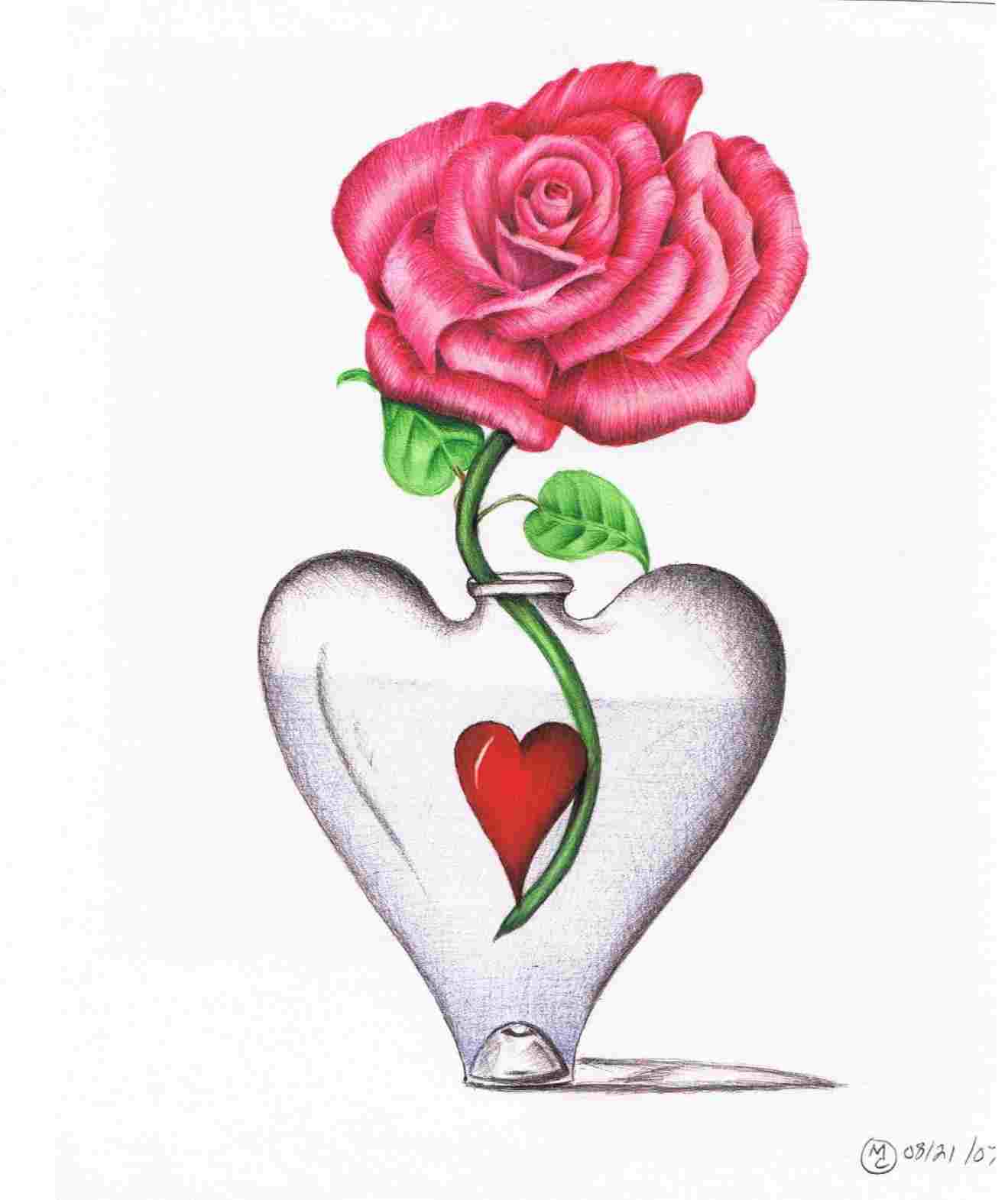 1319x1570 Rose Flower Drawing Pic In Hd - Rose Flower Drawing