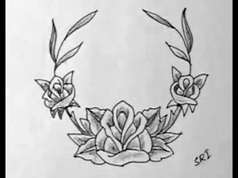 480x360 how to draw rose flowers necklace image yzarts yzarts - Rose Flower Drawing Images