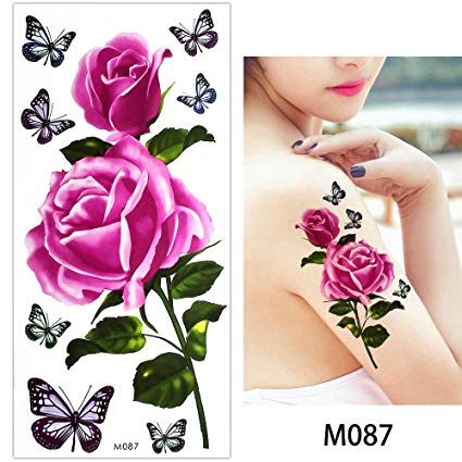 425x425 Sheet Rose Flower Body Makeup Temporary Tattoo - Rose Flower Drawing Images