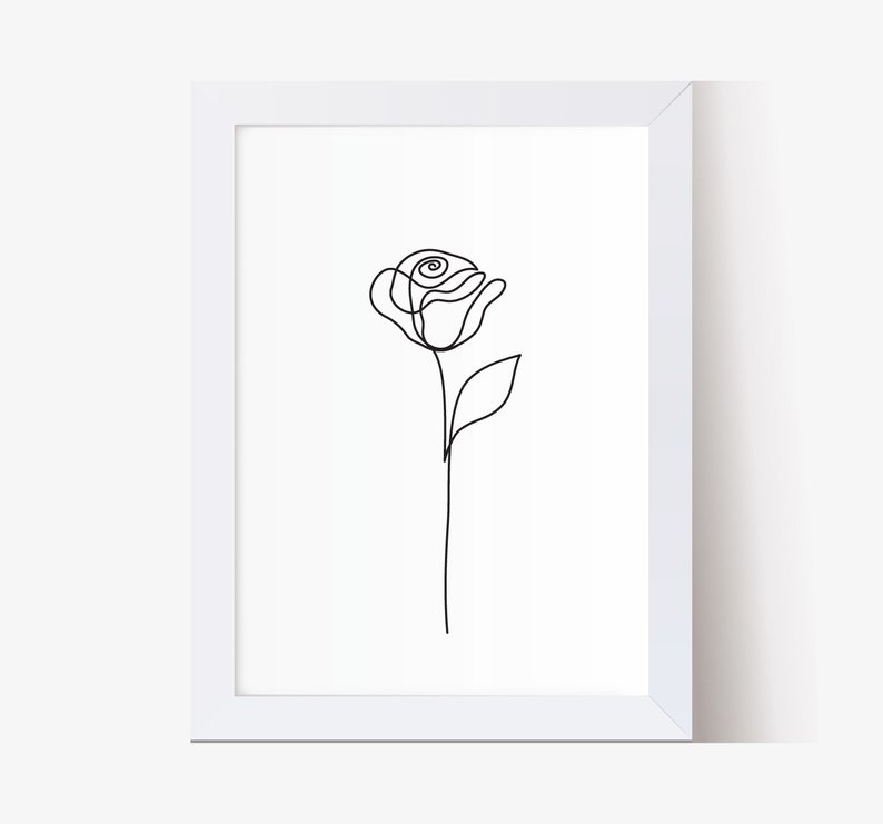 794x741 abstract rose flower wall art beauty rose one line drawing etsy - Rose Flower Line Drawing