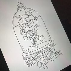 Orasnap Beauty And The Beast Glass Rose Drawing