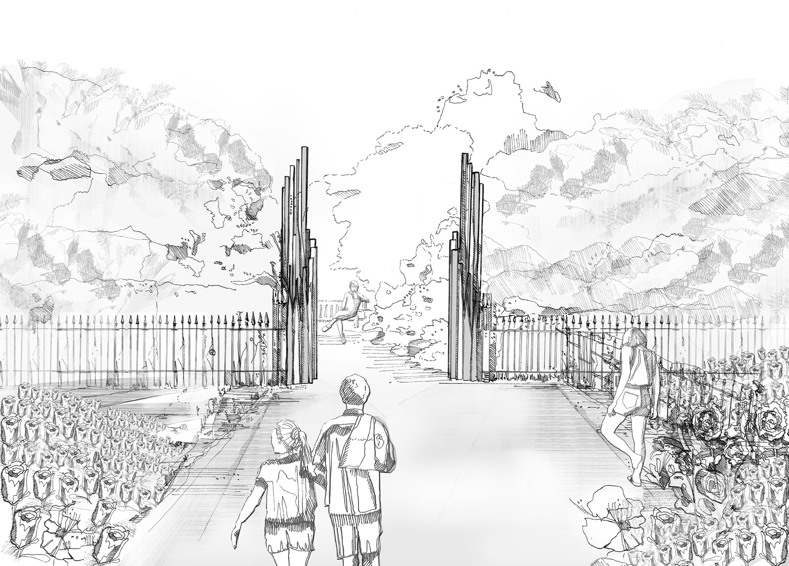 1600x1149 Rose Garden Gates - Rose Garden Drawing