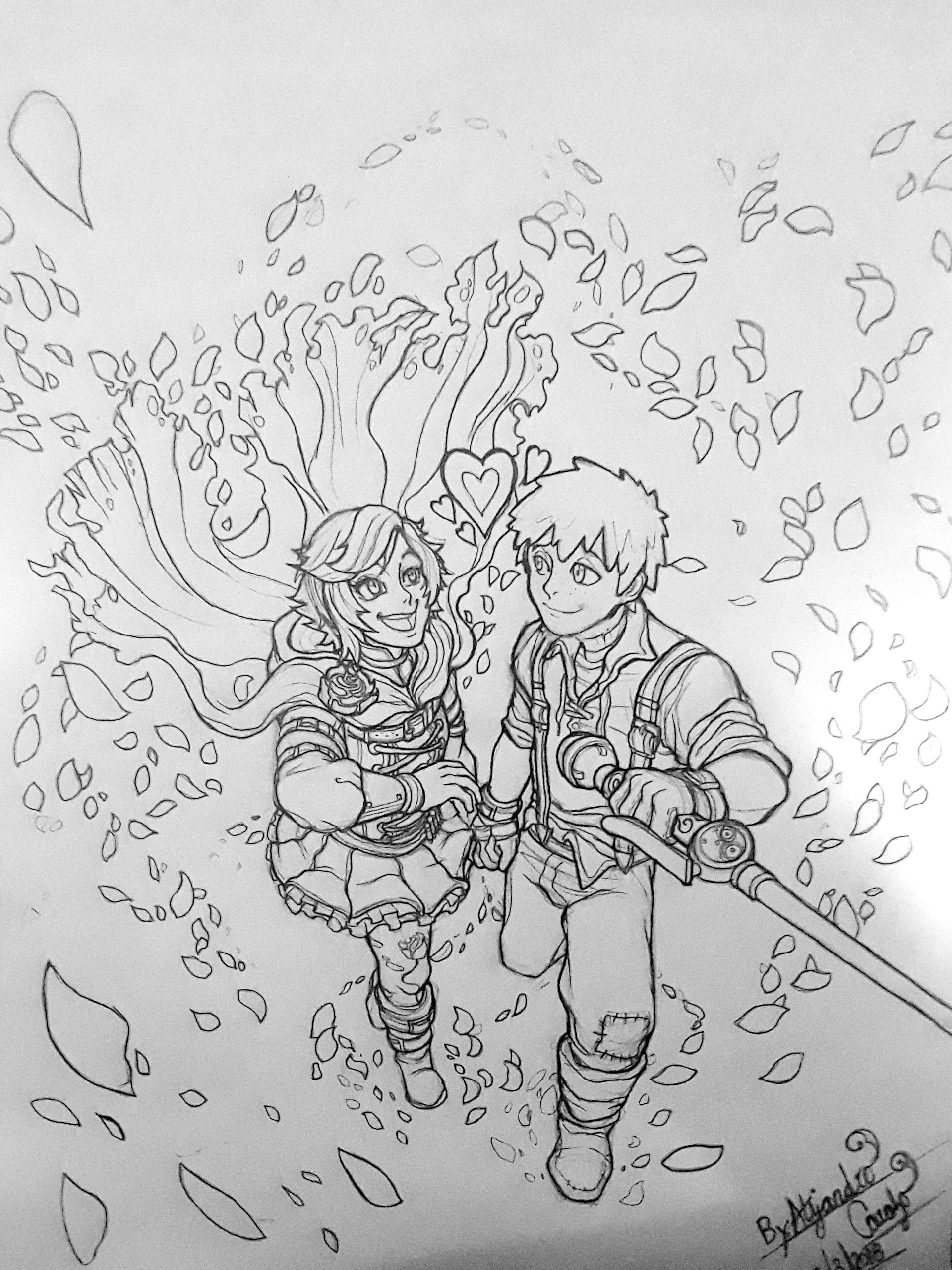 1920x2560 Artstation - Rose Garden Drawing