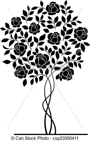 301x470 rose bush rose garden bush isolated over white background vector - Rose Garden Drawing