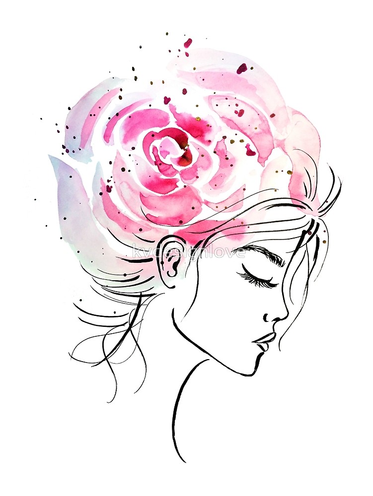 751x1000 Rose Girl - Rose Girl Drawing