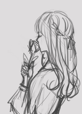 320x448 Beauty - Rose Girl Drawing