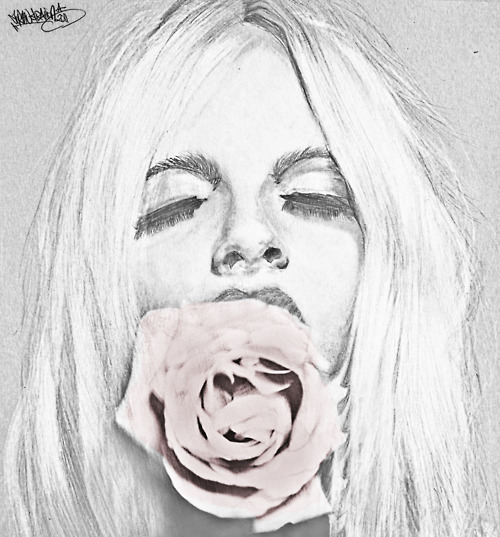 500x537 D I P Tumblr - Rose Girl Drawing