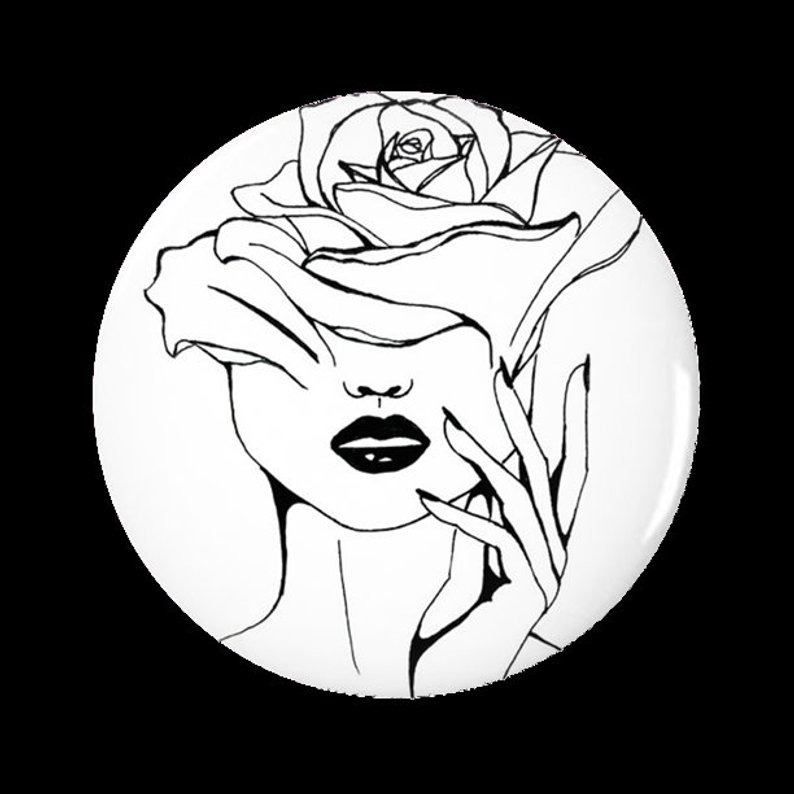 794x794 minimal modern edgy line drawing woman portrait etsy - Rose Head Drawing